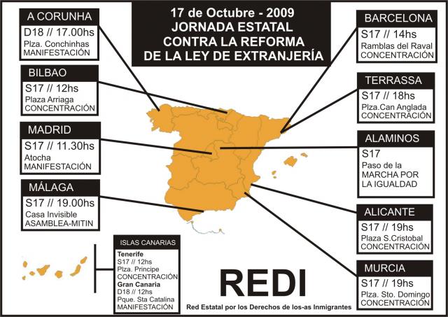  17-Octubre: Jornada estatal contra la reforma de la Ley de Extranjería  (17Oct-Mapa-REDI.jpg)