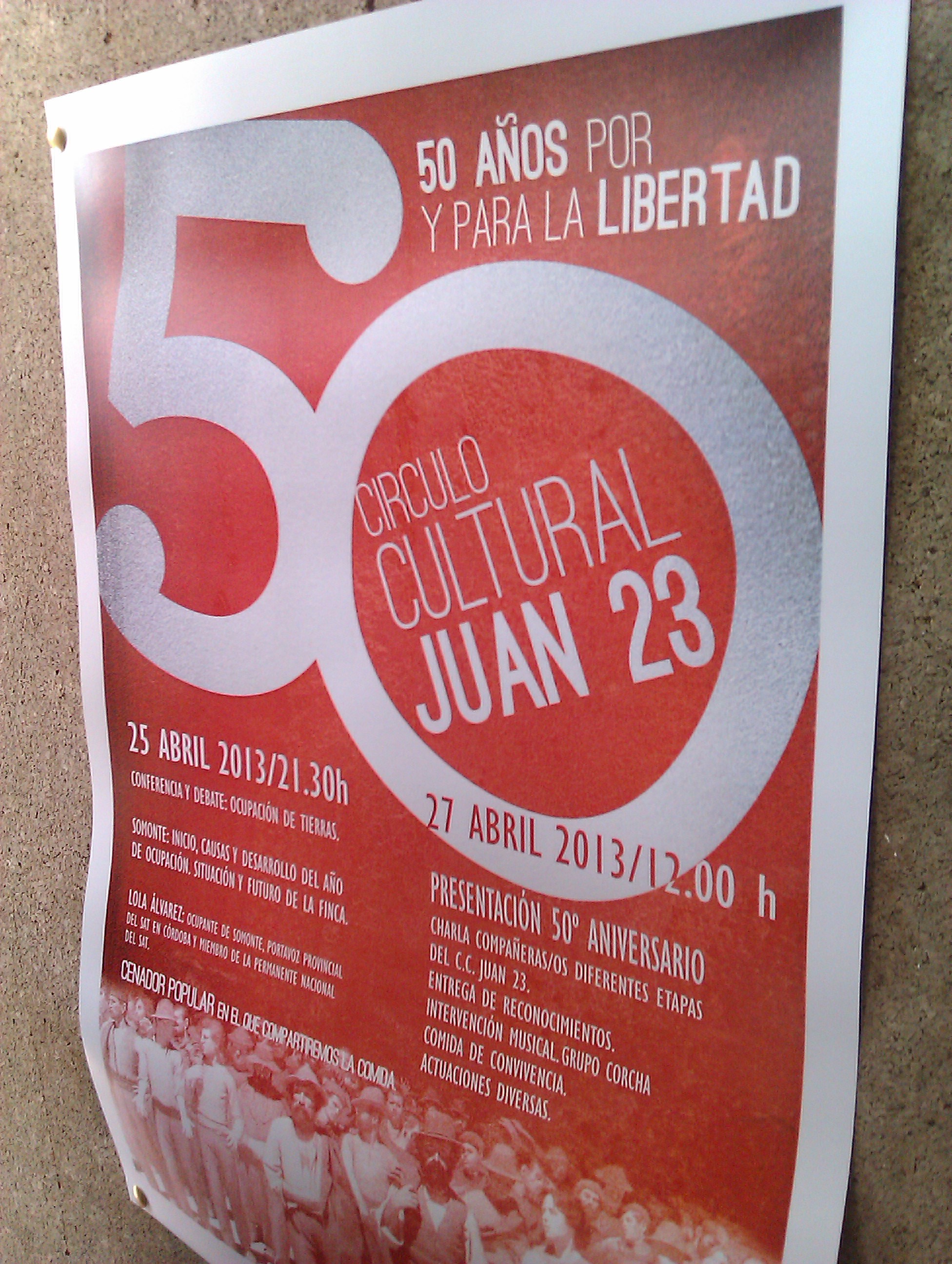 Cartel 50 años CC Juan 23 Córdoba