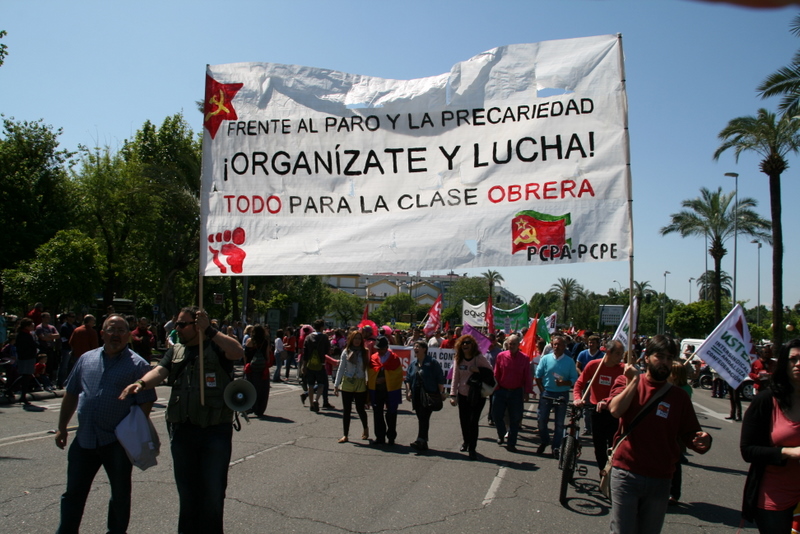 1º de mayo Córdoba: pancarta
