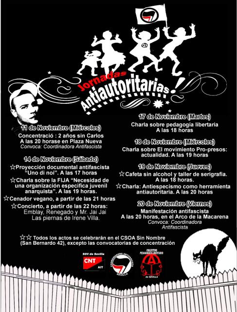 Cartel Jornadas antiautoritarias sevilla nov09