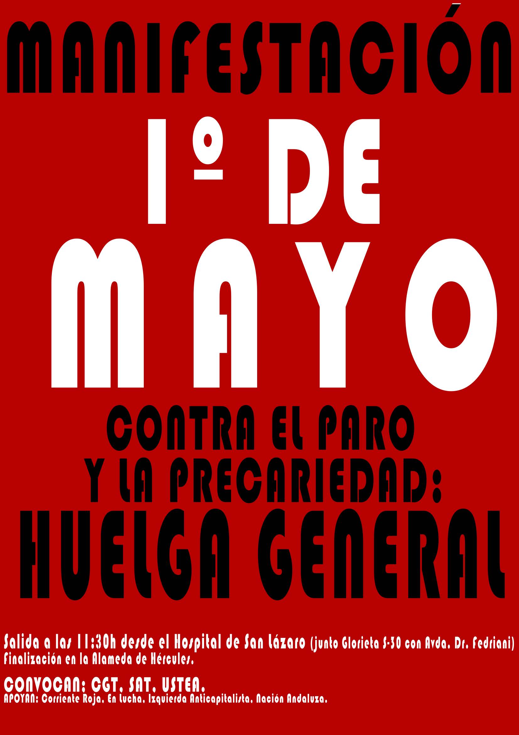 Cartel Manifestación 1º de Mayo Grande