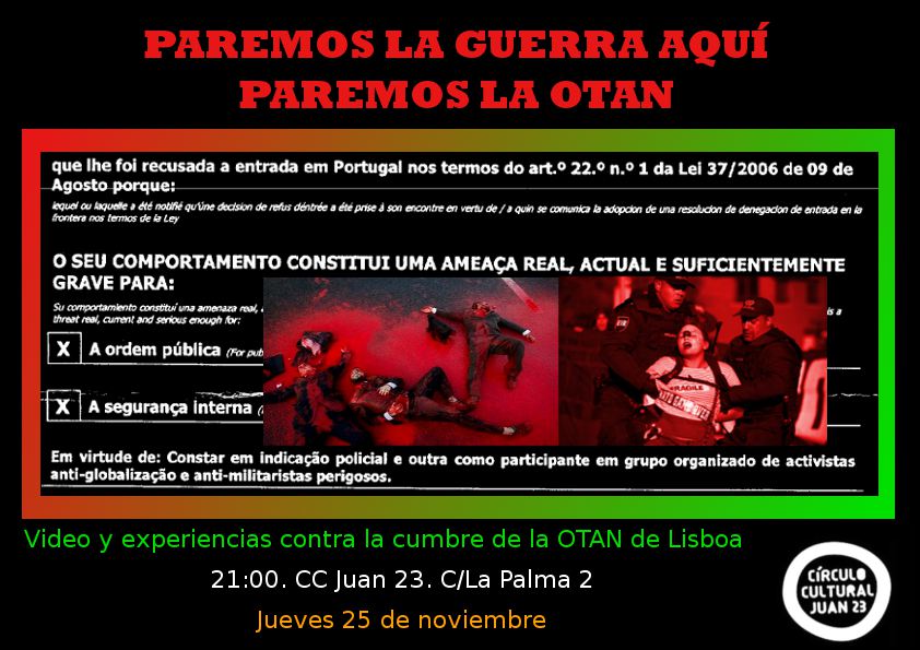 cartel difusion post cumbre OTAN Lisboa