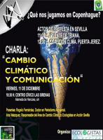 Cartel Charla y actos de protesta. Día de Acción Global sobre Cambio Climatico en Sevilla