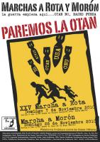 Cartel Marchas a Rota y Moron. La guerra comienza aquí. Paremos la OTAN.