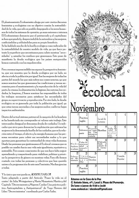 [Sevilla] El Ecolocal presenta la programación de noviembre (portada noviembre2 copia.jpg)