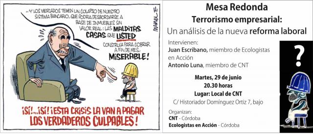 Mesa Redonda: Terrorismo Empresarial. Un análisis de la nueva reforma laboral